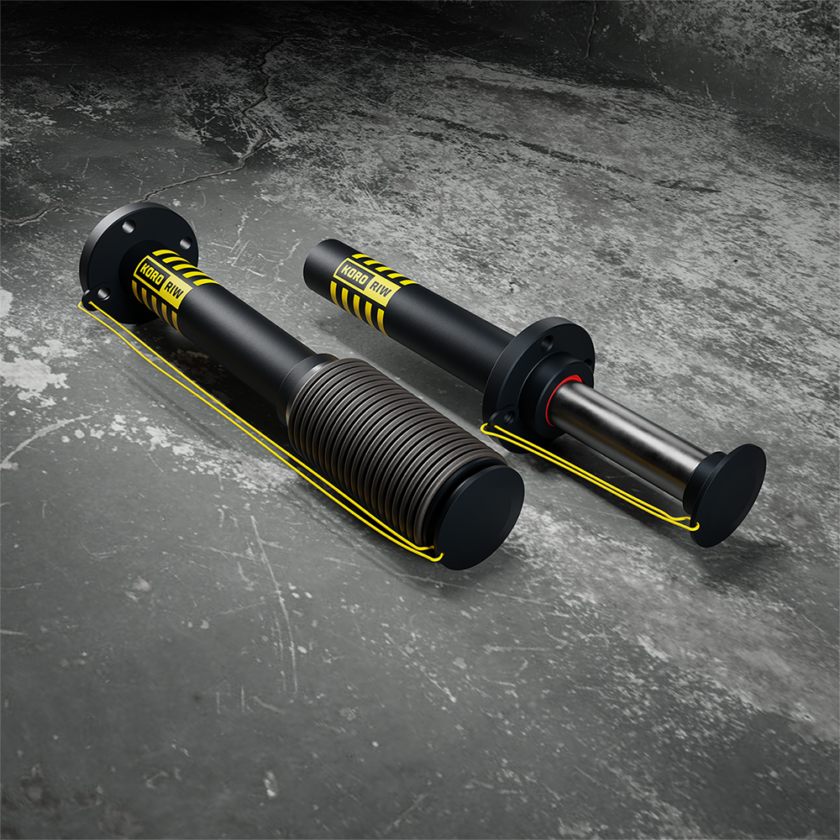 KoRo RIW Hydraulic Buffer with and without bellow